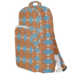 Pattern Brown Triangle Double Compartment Backpack