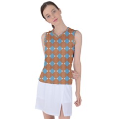 Pattern Brown Triangle Women s Sleeveless Mesh Sports Top