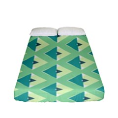 Background Chevron Green Fitted Sheet (full/ Double Size) by HermanTelo