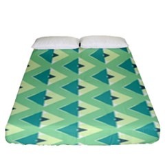 Background Chevron Green Fitted Sheet (king Size) by HermanTelo