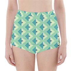 Background Chevron Green High-waisted Bikini Bottoms
