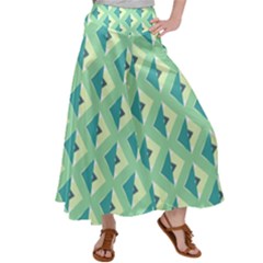 Background Chevron Green Satin Palazzo Pants by HermanTelo