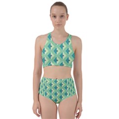 Background Chevron Green Racer Back Bikini Set by HermanTelo