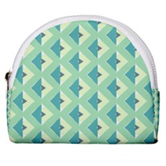 Background Chevron Green Horseshoe Style Canvas Pouch