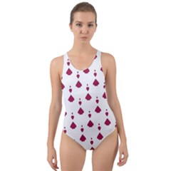 Pattern Card Cut-Out Back One Piece Swimsuit