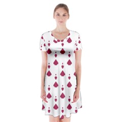 Pattern Card Short Sleeve V-neck Flare Dress