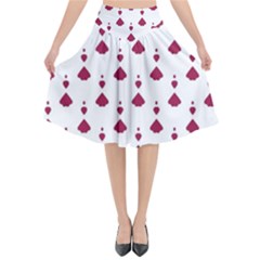 Pattern Card Flared Midi Skirt