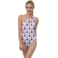 Pattern Card To One Side Swimsuit