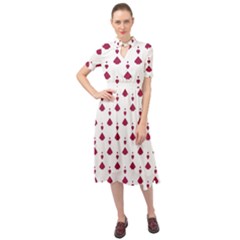 Pattern Card Keyhole Neckline Chiffon Dress