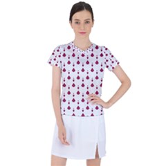 Pattern Card Women s Mesh Sports Top