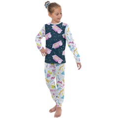 1 Arnold Dunkaroos Funfetti Print Dark Blue 1 Kids  Long Sleeve Set 