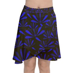 Zappwaits Flower Chiffon Wrap Front Skirt