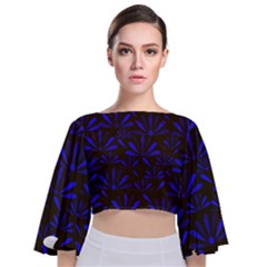 Zappwaits Flower Tie Back Butterfly Sleeve Chiffon Top by zappwaits