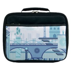 Blue City Building Fantasy Lunch Bag by Vaneshart