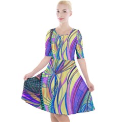 Happpy (4) Quarter Sleeve A-line Dress by nicholakarma