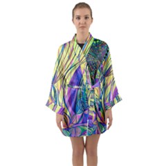 Happpy (4) Long Sleeve Satin Kimono by nicholakarma