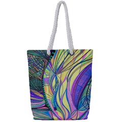 Happpy (4) Full Print Rope Handle Tote (small) by nicholakarma