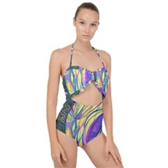Happpy (4) Scallop Top Cut Out Swimsuit
