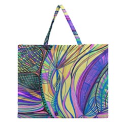 Happpy (4) Zipper Large Tote Bag by nicholakarma