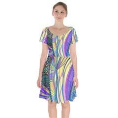 Happpy (4) Short Sleeve Bardot Dress by nicholakarma