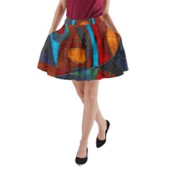 Abstract With Heart A-line Pocket Skirt by bloomingvinedesign