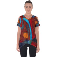 Abstract With Heart Cut Out Side Drop Tee by bloomingvinedesign