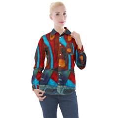 Abstract With Heart Women s Long Sleeve Pocket Shirt
