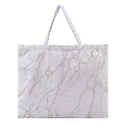White Marble Texture Floor Background With Gold Veins Intrusions Greek Marble Print Luxuous Real Marble Zipper Large Tote Bag by genx