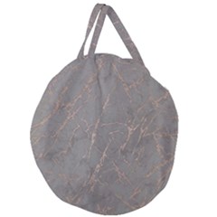 Marble Old Vintage Pinkish Gray With Bronze Veins Intrusions Texture Floor Background Print Luxuous Real Marble Giant Round Zipper Tote by genx