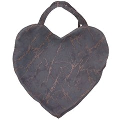 Marble Old Vintage Pinkish Gray With Bronze Veins Intrusions Texture Floor Background Print Luxuous Real Marble Giant Heart Shaped Tote by genx