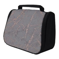 Marble Old Vintage Pinkish Gray With Bronze Veins Intrusions Texture Floor Background Print Luxuous Real Marble Full Print Travel Pouch (small) by genx