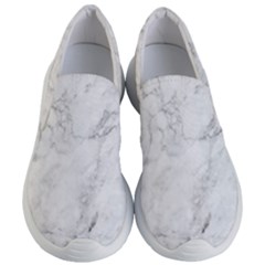 White Marble Texture Floor Background With Dark Gray Grey Texture Greek Marble Print Luxuous Real Marble Women s Lightweight Slip Ons by genx