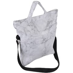 White Marble Texture Floor Background With Dark Gray Grey Texture Greek Marble Print Luxuous Real Marble Fold Over Handle Tote Bag by genx