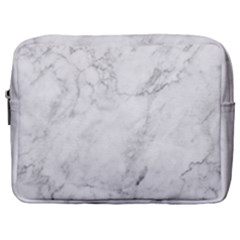 White Marble Texture Floor Background With Dark Gray Grey Texture Greek Marble Print Luxuous Real Marble Make Up Pouch (large) by genx