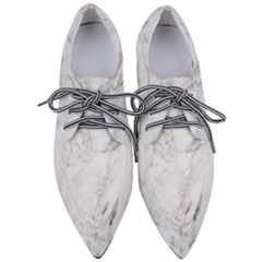 White Marble Texture Floor Background With Dark Gray Grey Texture Greek Marble Print Luxuous Real Marble Women s Pointed Oxford Shoes by genx