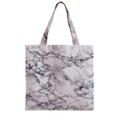 White Marble Texture Floor Background With Black Veins Texture Greek Marble Print Luxuous Real Marble Zipper Grocery Tote Bag by genx