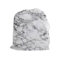 White Marble Texture Floor Background With Black Veins Texture Greek Marble Print Luxuous Real Marble Drawstring Pouch (xl) by genx