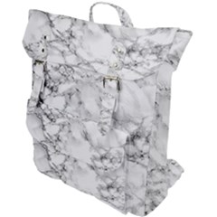 White Marble Texture Floor Background With Black Veins Texture Greek Marble Print Luxuous Real Marble Buckle Up Backpack by genx