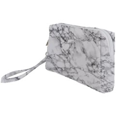 White Marble Texture Floor Background With Black Veins Texture Greek Marble Print Luxuous Real Marble Wristlet Pouch Bag (small) by genx