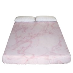 Pink Marble Texture Floor Background With Light Pink Veins Greek Marble Print Luxuous Real Marble  Fitted Sheet (california King Size) by genx