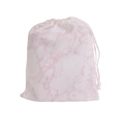 Pink Marble Texture Floor Background With Light Pink Veins Greek Marble Print Luxuous Real Marble  Drawstring Pouch (xl) by genx