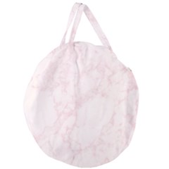 Pink Marble Texture Floor Background With Light Pink Veins Greek Marble Print Luxuous Real Marble  Giant Round Zipper Tote by genx