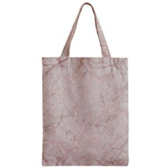 Pink Marble Beige Texture Floor Background With Shinny Pink Veins Greek Marble Print Luxuous Real Marble  Zipper Classic Tote Bag by genx