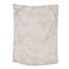 Pink Marble Beige Texture Floor Background With Shinny Pink Veins Greek Marble Print Luxuous Real Marble  Medium Tapestry by genx