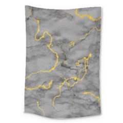 Marble Neon Retro Light Gray With Gold Yellow Veins Texture Floor Background Retro Neon 80s Style Neon Colors Print Luxuous Real Marble Large Tapestry by genx