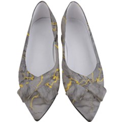 Marble Neon Retro Light Gray With Gold Yellow Veins Texture Floor Background Retro Neon 80s Style Neon Colors Print Luxuous Real Marble Women s Bow Heels by genx