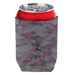 Marble light gray with bright magenta pink veins texture floor background retro neon 80s style neon colors print luxuous real marble Can Holder