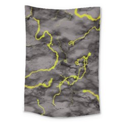 Marble light gray with green lime veins texture floor background retro neon 80s style neon colors print luxuous real marble Large Tapestry