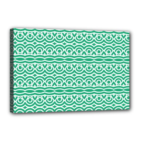 Pattern Green Canvas 18  X 12  (stretched) by Mariart