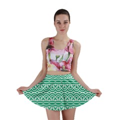 Pattern Green Mini Skirt